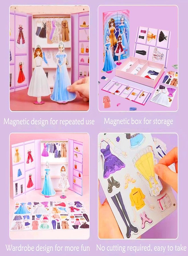 Daniel Axel Magnetic Dress Up Paper Doll Pretend Play Game Toys,Dollhouse Magnet People Clothes Puzzles Development for 3+ Year Old Girls Toddler,Preschool Learning Created Imagine Birthday Gift (C Set) - Image 4
